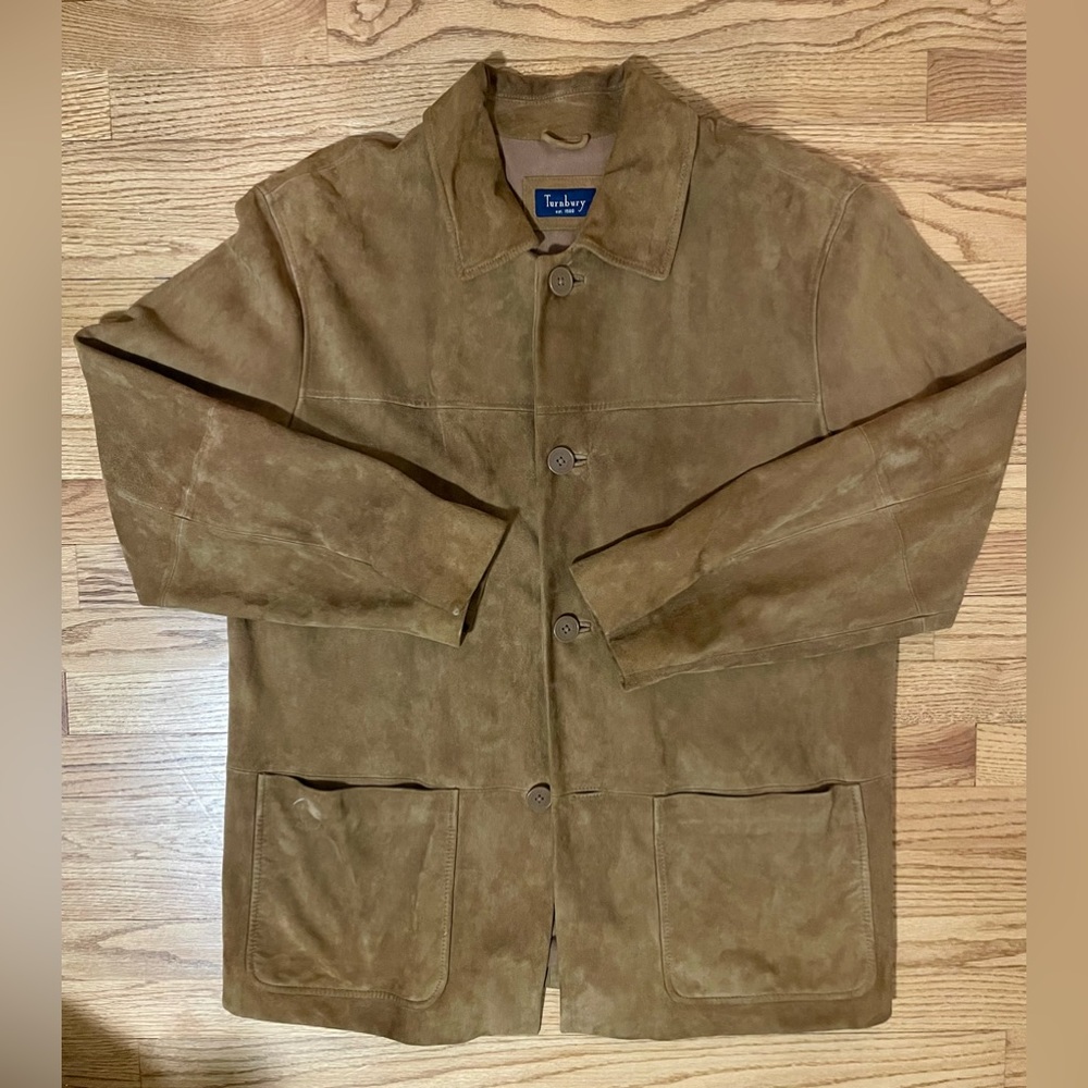 Vintage Suede Turnbury Car Coat // Size Medium
